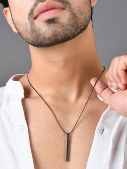 Voylla - Eclipse Sleek Black Pendant for Men