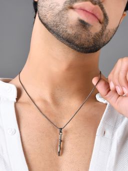 Voylla - Eclipse Dagger Black Trishul Mens Pendant