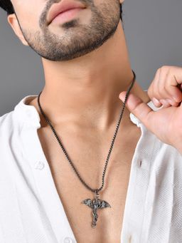 Voylla - Eclipse Enigmatic Black Dragon Mens Pendant