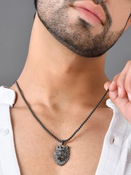 Voylla - Eclipse Regal Roar Black Mens Pendant