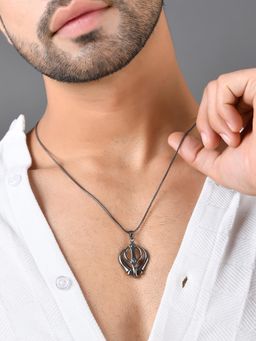 Voylla - Eclipse Khanda Sikh Religious Black Mens Pendant