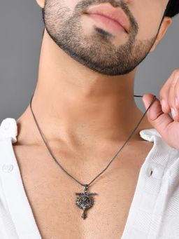 Voylla - Eclipse Statement Bold Black Mens Pendant