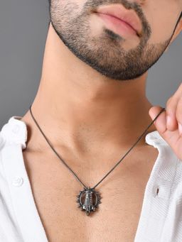 Voylla - Eclipse Modern Knight Black Mens Pendant