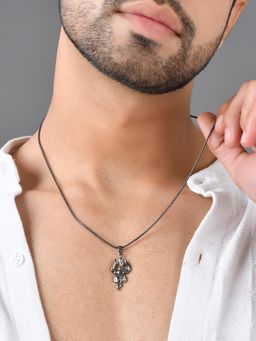 Voylla - Eclipse Trishul Traditional Fusion Black Mens Pendant