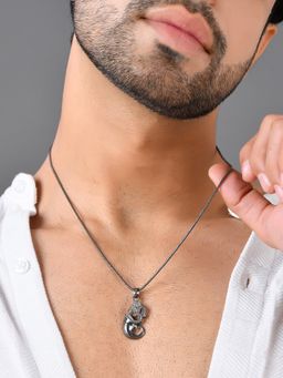 Voylla - Eclipse Ganesha and Om Divine Black Mens Pendant