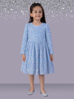 Lil Drama - Razzle Dazzle Sky Blue Party Dress