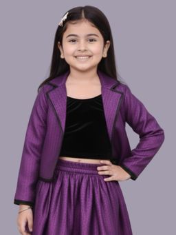 Lil Drama - Purple Glam up Girls Party Maroon Jacket