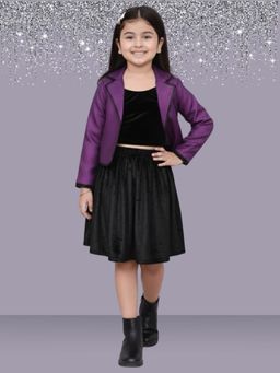 Lil Drama - Glam up Girls Party Purple Jacket Top and Skirt