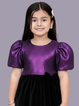 Lil Drama - Glam up Girls Party Purple Top