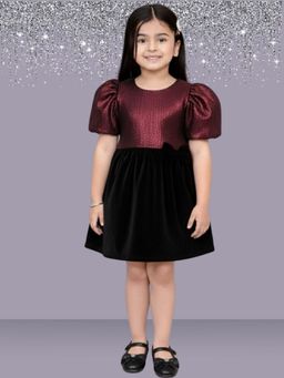 Lil Drama - Glam up Girls Party Maroon Top and Skirt
