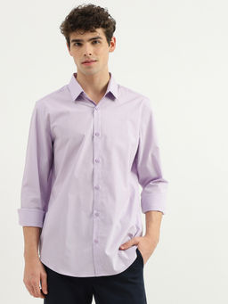 United Colors of Benetton - Purple Slim Fit Spread Collar Solid Shirt