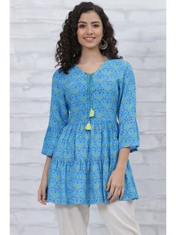 Rangriti - Blue Printed Top