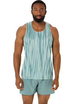 ASICS - Activewear Blue Road All Over Print Singlet Tank
