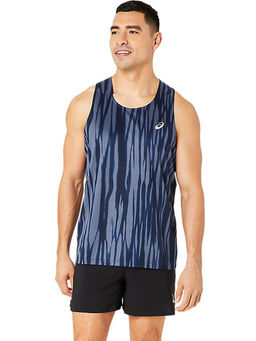 ASICS - Activewear Blue Road All Over Print Singlet Tank