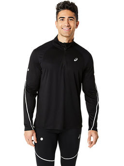 ASICS - Activewear Black Road Lite-Show 1/2 Zip Top T-Shirt