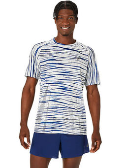 ASICS - Activewear White Metarun Shibori Ss Top T-Shirt