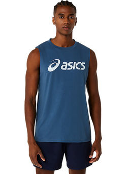 ASICS - Activewear Blue Solid Sleeveless Top Tank