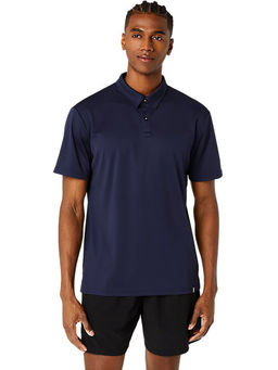 ASICS - Activewear Blue Hex Solid Dry Polo Shirts Polo T-Shirt