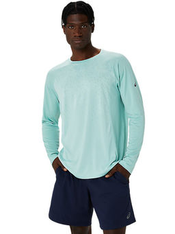 ASICS - Activewear Blue Actibreeze Knit Jacquard Ls Top T-Shirt