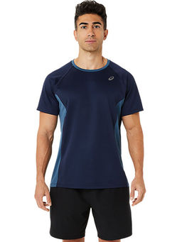 ASICS - Activewear Blue Actibreeze Knit Short Sleeve Top T-Shirt