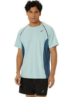 ASICS - Activewear Blue Actibreeze Panel Knit Ss Top T-Shirt