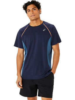 ASICS - Activewear Blue Actibreeze Panel Knit Ss Top T-Shirt
