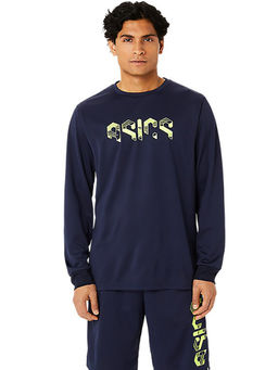 ASICS - Activewear Blue Asics Hex Solid Dry Ls T-Shirt