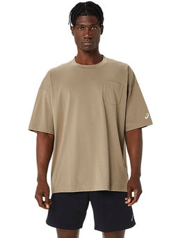 ASICS - Activewear Beige Pocket Relax Fit T-Shirt