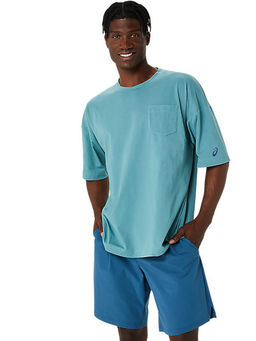 ASICS - Activewear Blue Pocket Relax Fit T-Shirt