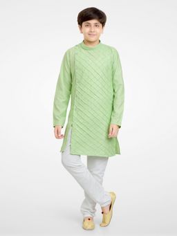Jeetethnics - Boys Green Kurta Pyjama (Set of 2)
