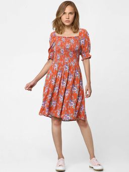 ONLY - Women Floral Brown Dress