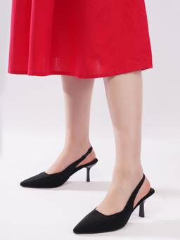 AXIUM - Women'S Black Lycra Slim Heels