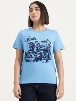 United Colors of Benetton - Blue Round Neck Printed T-Shirt