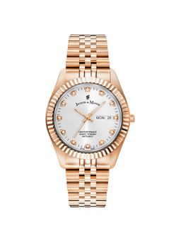 Jacques Du Manior - Inspiration Daydate Swiss Made Analogue Silver Round Dial Mens Watch- Jwg00304