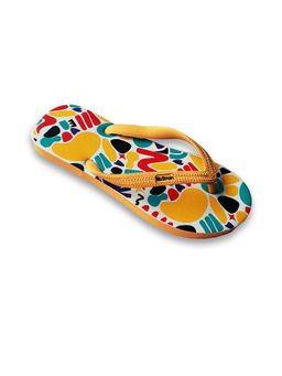 NoStrain - Men Twistedgeo Yellow Printed Flipflops