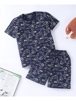 FUNKRAFTS - Kids Cotton Half Sleeves Puppy Print T-Shirt & Shorts (Set of 2)