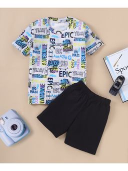 FUNKRAFTS - Boys Cotton Half Sleeves Printed T-Shirt & Shorts (Set of 2)
