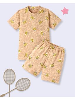 FUNKRAFTS - Boys Cotton Half Sleeves Tiger Print T-Shirt & Shorts (Set of 2)