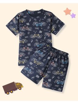 FUNKRAFTS - Kids Cotton Half Sleeves Cycle Print T-Shirt & Shorts (Set of 2)