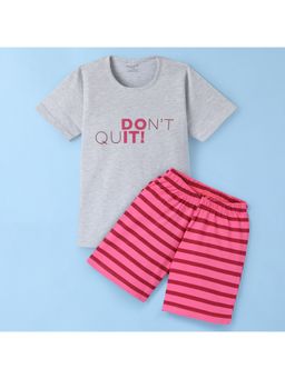 FUNKRAFTS - Girls Cotton Half Sleeves Printed T-Shirt & Shorts (Set of 2)