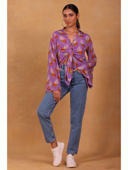 Masaba - Lavender Record Bloom Knot Shirt