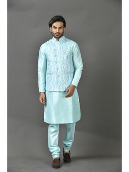 Simaaya - Premium Quality Silk Made Nehru Jackets for Men- Blue