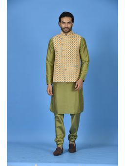 Simaaya - Premium Quality Silk Made Nehru Jackets for Men- Yellow