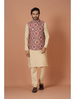 Simaaya - Premium Quality Linen Made Nehru Jackets for Men- Maroon