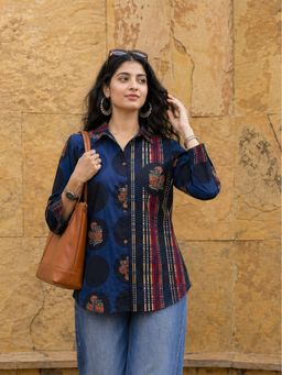 Yufta - Blue Cotton Shirt