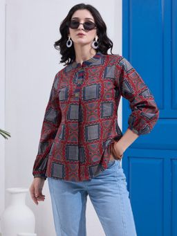 Yufta - Maroon Cotton Shirt