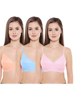 Bodycare - Pack of 3 Heavily Padded Bra In Pink-Sky & Peach Colour