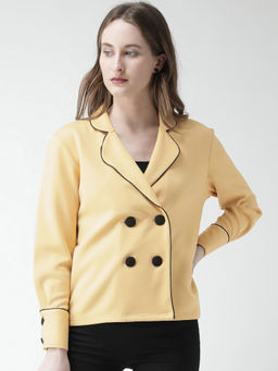KASSUALLY - Women Yellow Solid Jacket