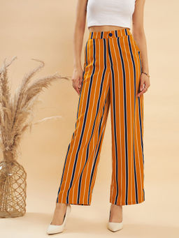 KASSUALLY - Navy Mustard Front Button Pant