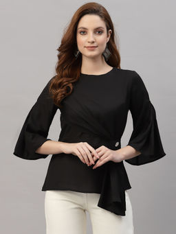 KASSUALLY - Women Black Solid Top